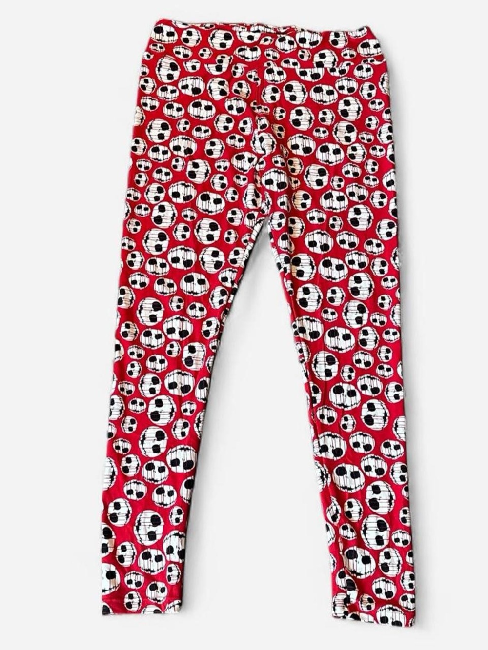 LuLaRoe Disney - Jack Skellington Halloween Women TC Red Legging